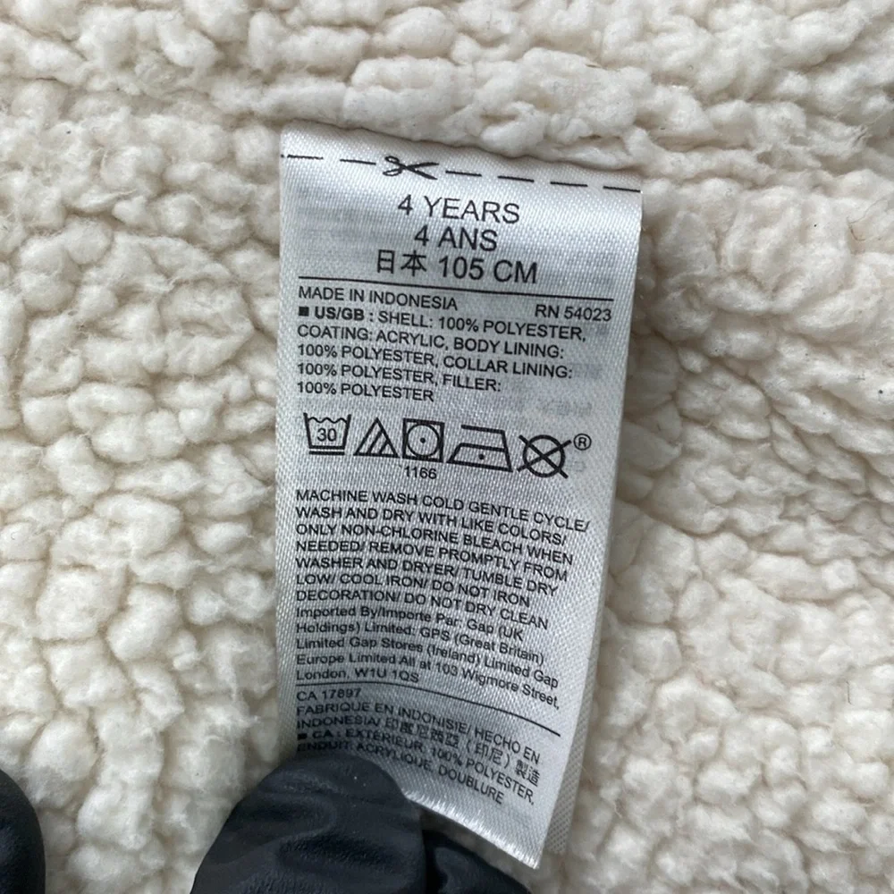 Gap‎ 4 Toddler Kids Red Puffer Sherpa Lined Full Zip Vest